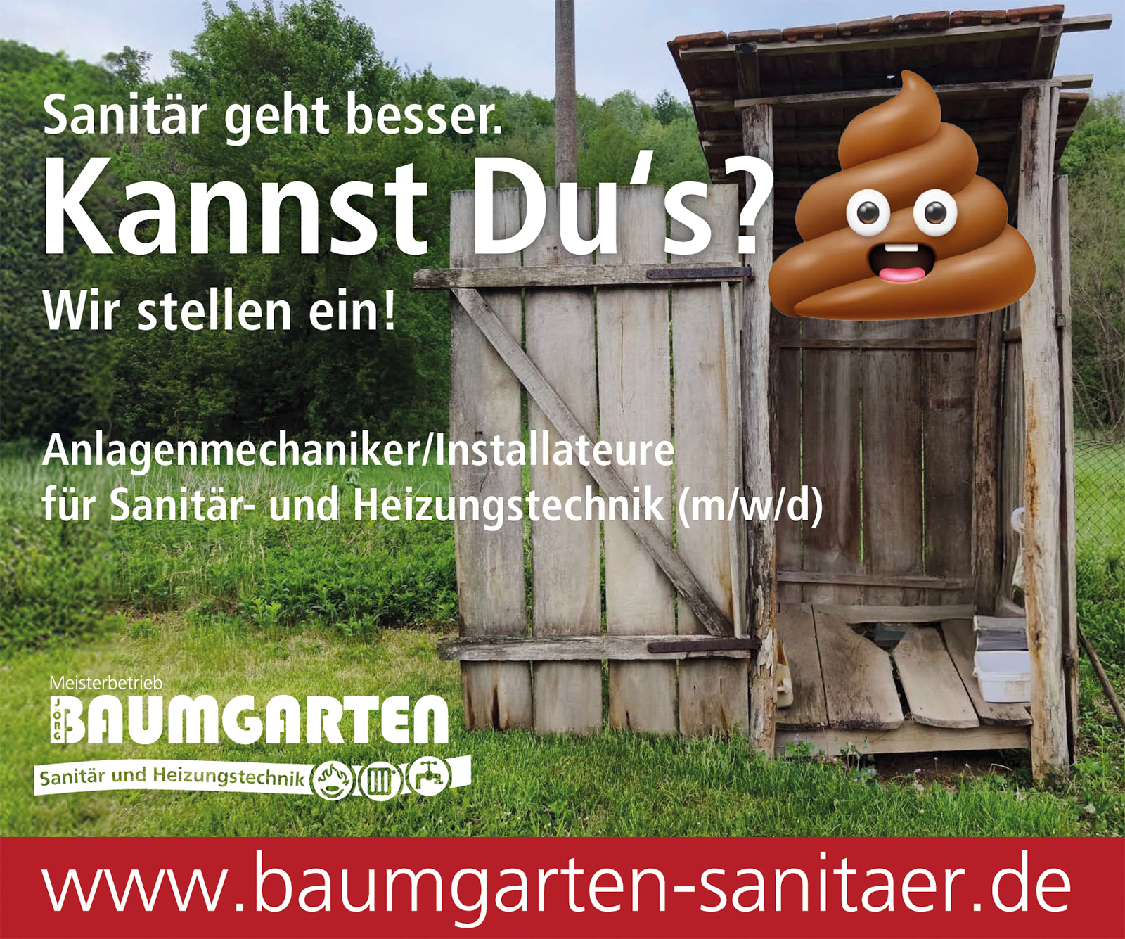 Wir stellen ein: Anlagenmechaniker/Installateure für Sanitär- und Heizungstechnik (m/w/d)